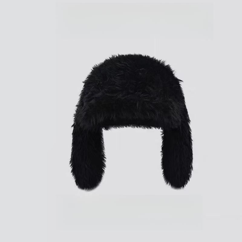Cute Fluffy Rabbit Ear Design Caps, White Caps, CasuaSoft Plush Warm Beanie Hat for Women & Men, FashionAccessories for Daily Wear, Funny Bunny Hat