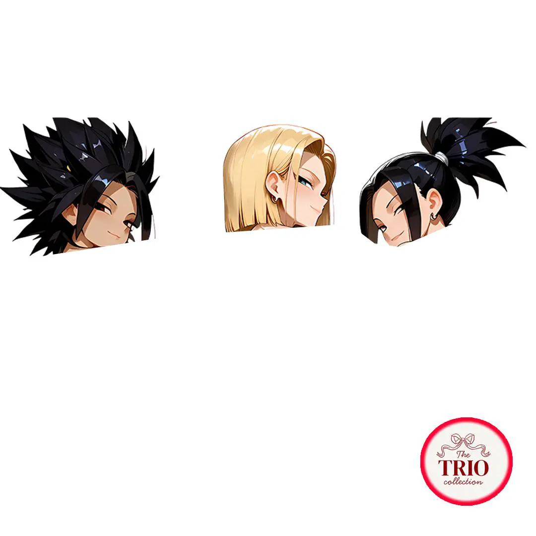 Golden Warrior Trio Anime Vinyl Sticker Waterproof Decal Powerful Female Character Group Laptop Water Bottle Decorative Gift