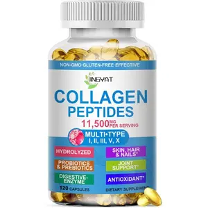 Collagen Peptides Softgels – Multi Collagen with Glucosamine, Chondroitin, MSM & Biotin for Skin, Hair, Nails, Joints, Bones & Gut Health, Non-GMO