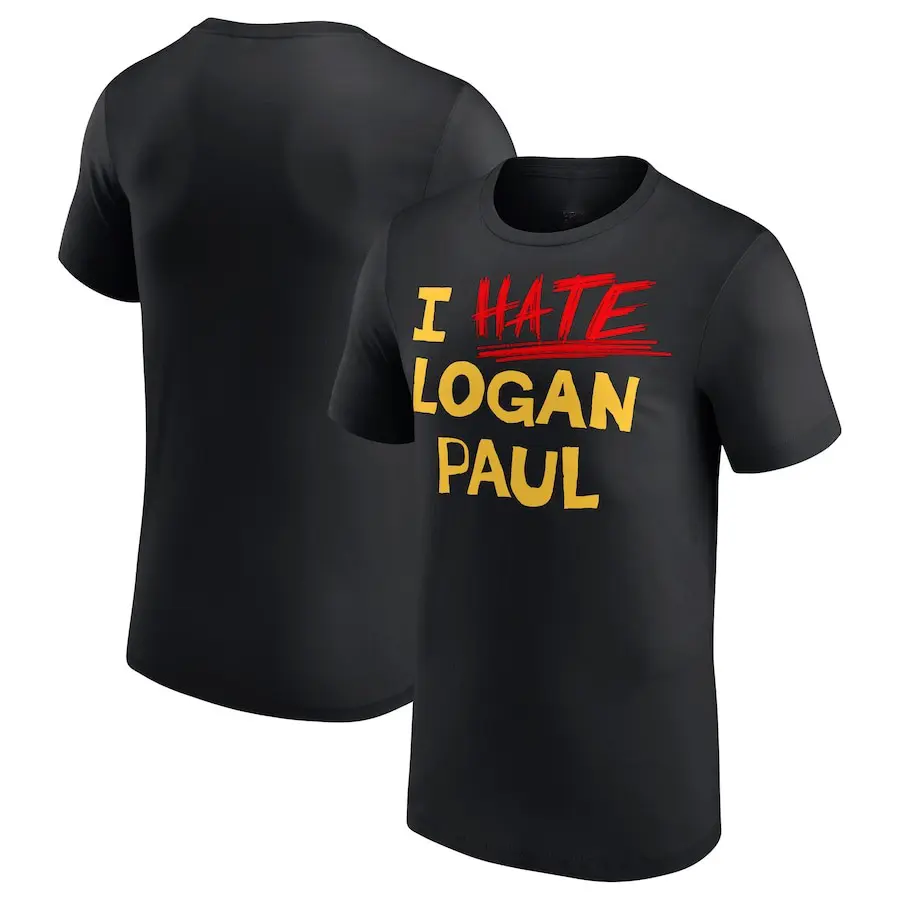 Men's Black Logan Paul "I Hate Logan Paul" Basic Casual Cotton Short-Sleeve Unisex T-Shirt, Hoodie, Sweatshirt - Pair with Jeans, Shortsleeve, Soft