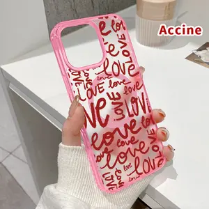 Valentine’s Day Love - filled canvas Pattern Magnetic Phone Case for iPhone 16 15 14 Pro Max 13 12 11 XR XS E Plus Shockproof Lightweight Transparent Protective Soft Cover Supports Wireless Charging