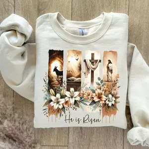 Brush Stroke Jesus Shirt, He Is Risen Graphic tee, Soft Touch, Feels Like a Favorite, Full Color Selection, Pick Your Favorite