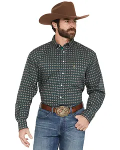 Panhandle Men's Rough Stock By Geo Print Long Sleeve Button-Down Stretch Western - Rmb2s07572