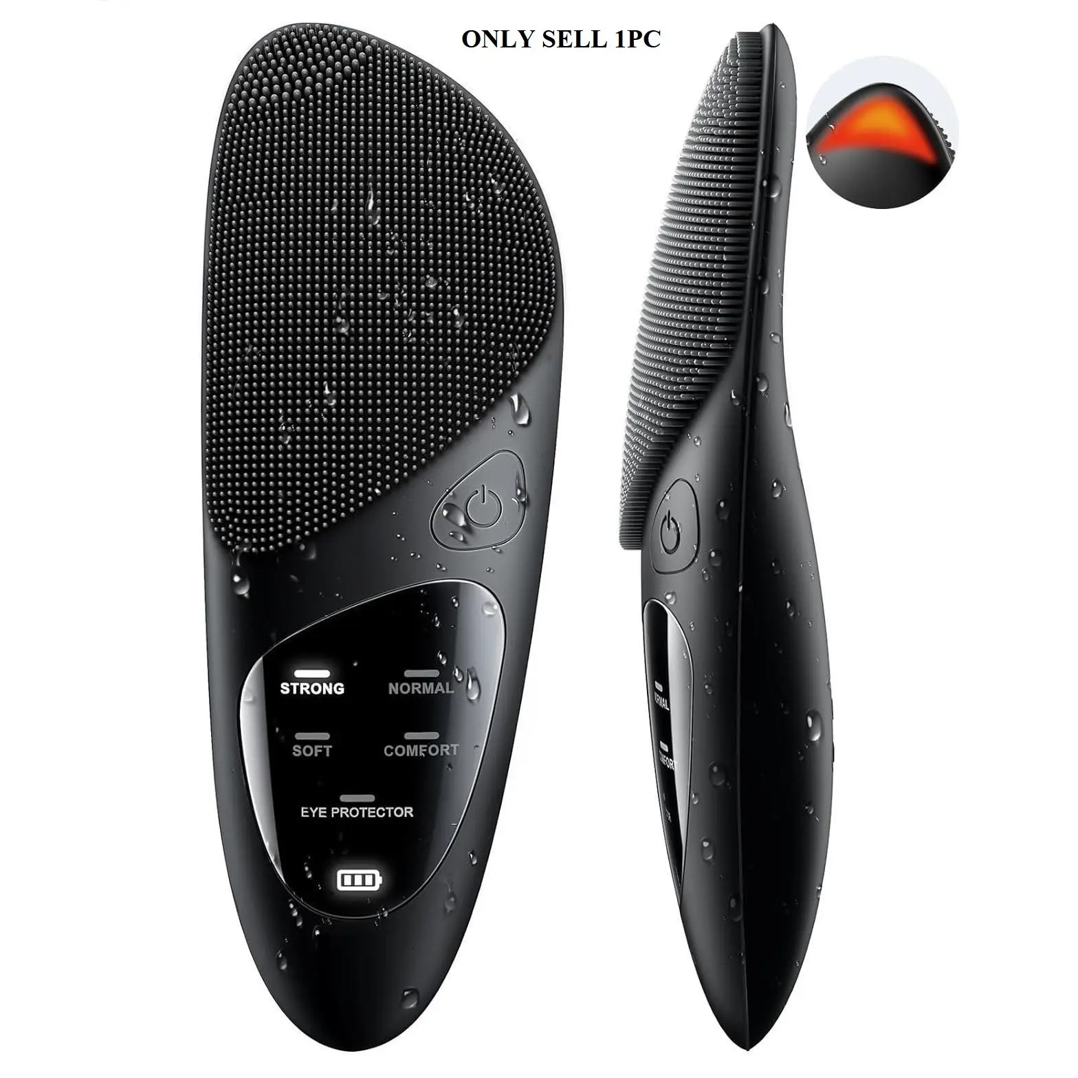Portable Facial Cleansing Brush, Face Scrubber, Facial Cleansing Instrument, Facial Cleansing Tools, Multi-Functional Home Beauty Device, Silicone Heated Face Massager, USB Rechargeable Eye Care Tool, Multifunctional Beauty Machine