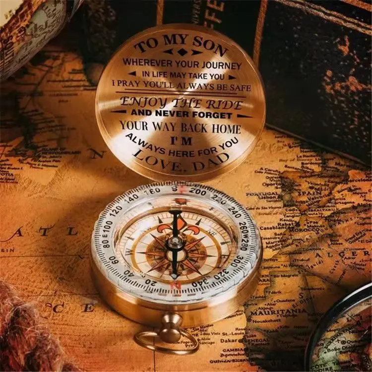 DUJO Vintage Compass Gift, Christmas gifts for brave children, Camping Essentials, Personalized Christmas Gifts from Dad & Mom to Son&daughter,Exquisite Christmas Gifts