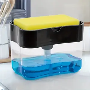 Revolutionize Your Kitchen with Our Stylish Dish Soap Dispenser - Complete with Sponge Holder!