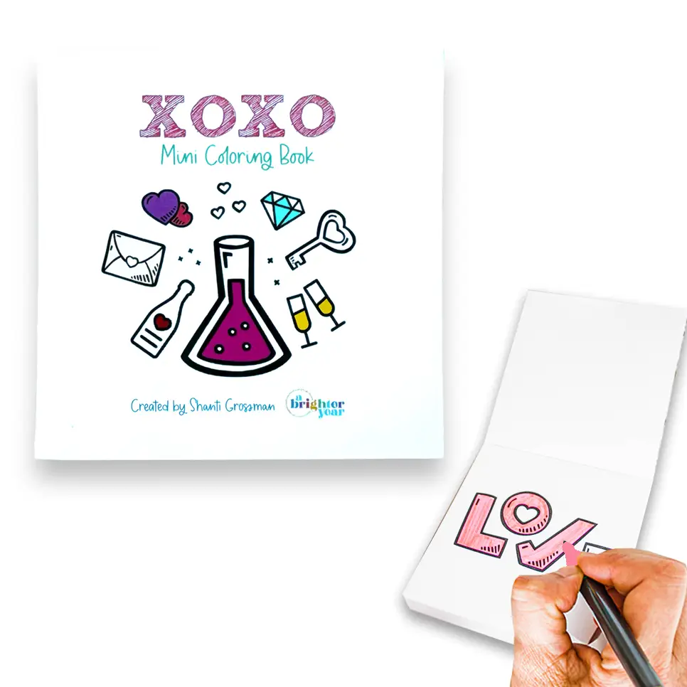 XOXO Valentine Mini Coloring Book, A Brighter Year, RomanceTok, Valentine Gift, Gift for Girlfriend, Adult Coloring Book, sweethearts coloringbook