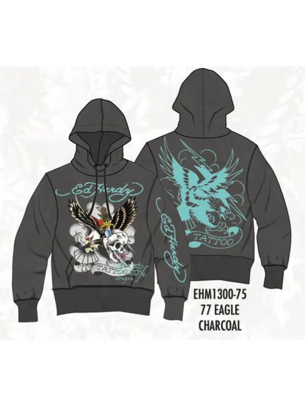 ED HARDY EAGLE PULLOVER HOODIE