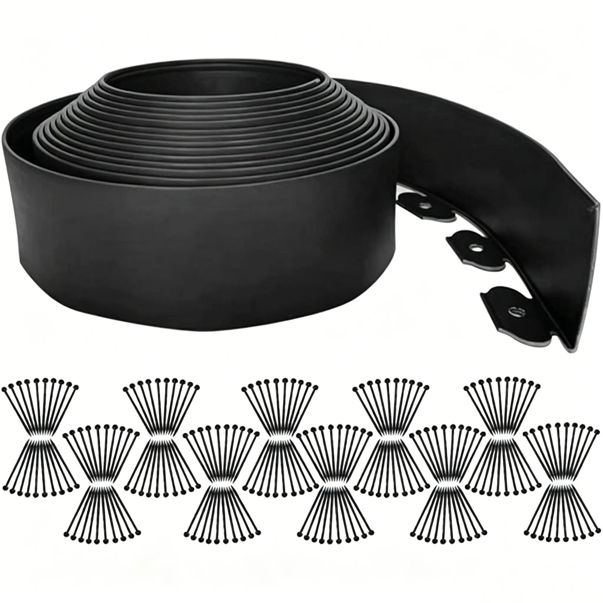 900inch/75ft flexible garden border landscape edging, includes special anchoring tips, no-dig garden edge kit, easy to install and maintain, no digging required. Home Modern Outdoor Black