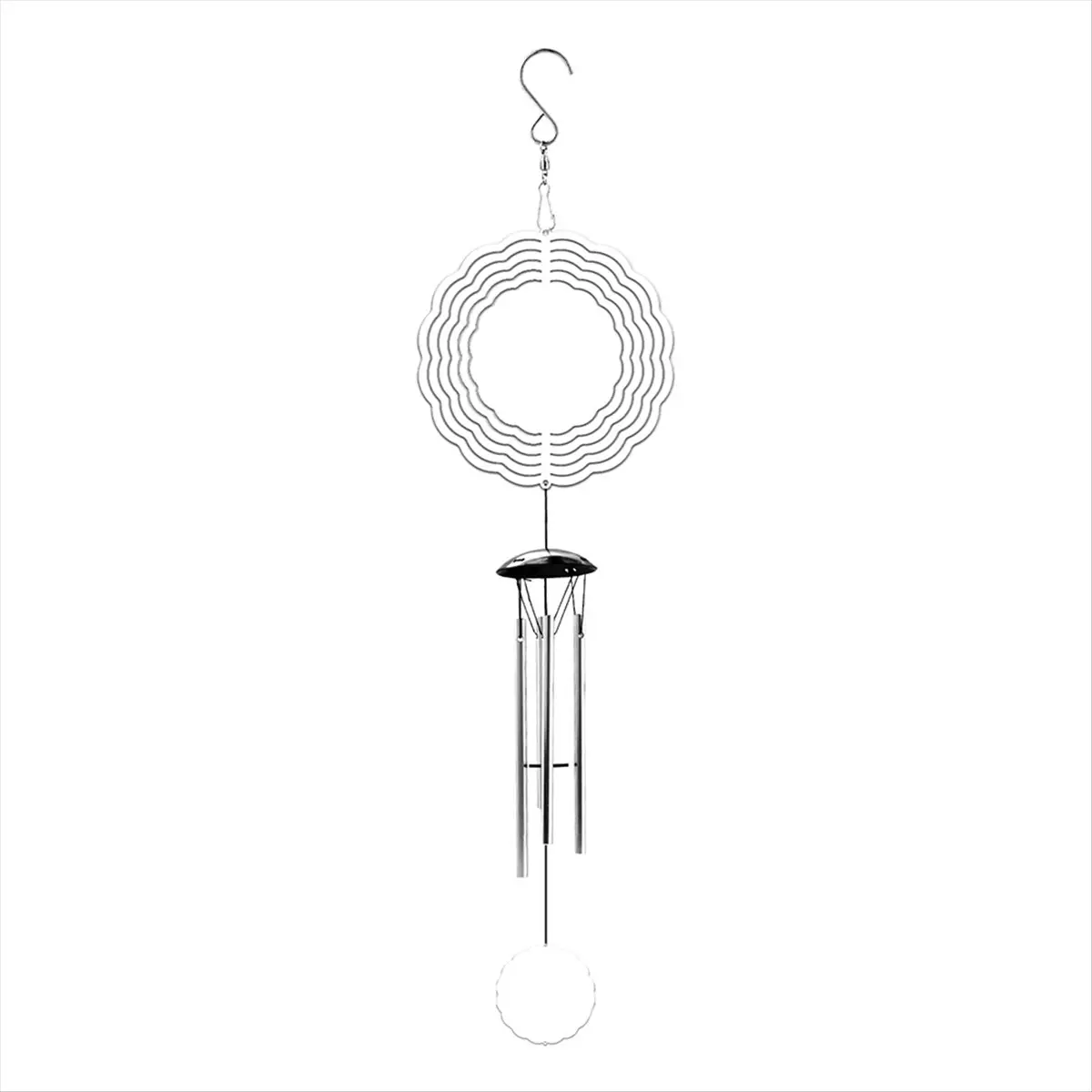 Sublimation Print Metal Wind Spinner Blanks - Outdoor Hanging Vinyl Ornaments with 4 Thick Aluminum Tubes, Classical Garden Decoration, Magical Gift for Mom, Automotive Wheels Rims Accessories Compatible