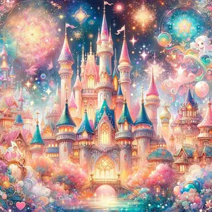 5D DIY Full Diamond Round Diamond Painting - Diamond Art Kit Dream Castle Mosaic, Canvas - DIY Decoration Painting, Home Wall Decor, Craft, Perfect for Halloween and Christmas, Independence Day, Birthdays, and Anniversary Gifts