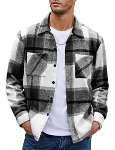 COOFANDY Fall Outfits Classic Menswear Flannel Shirts Casual Button Down Plaid Shirt Jacket Long Sleeve Pockets Coats for Autumn Spring Winter