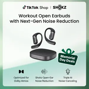SHOKZ OpenFit Pro Open-Ear True Wireless Earbuds with Open-Ear Noise Reduction, Optimised for Dolby Atmos, Deep Bass, 50H Playtime, AI-Powered Clear Calls for Work, Sport, Bluetooth 6.1, IP55, Black