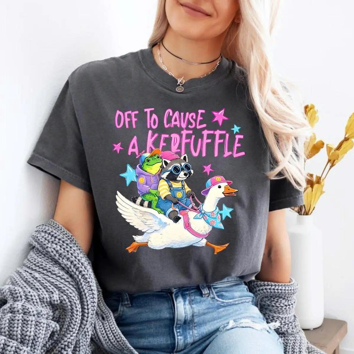 Raccoon Goose Tee, Funny Sarcastic Saying Tshirt, Summer Vibes Tee, Summer, Graphic Tee, Casual Outfit, Comfortable Menswear & Womenswear Top