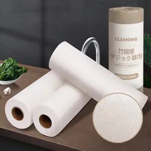 Bamboo fiber non-woven thickened lazy rag and dry kitchen rag disposable water absorption dishcloth Cleaning Traditional