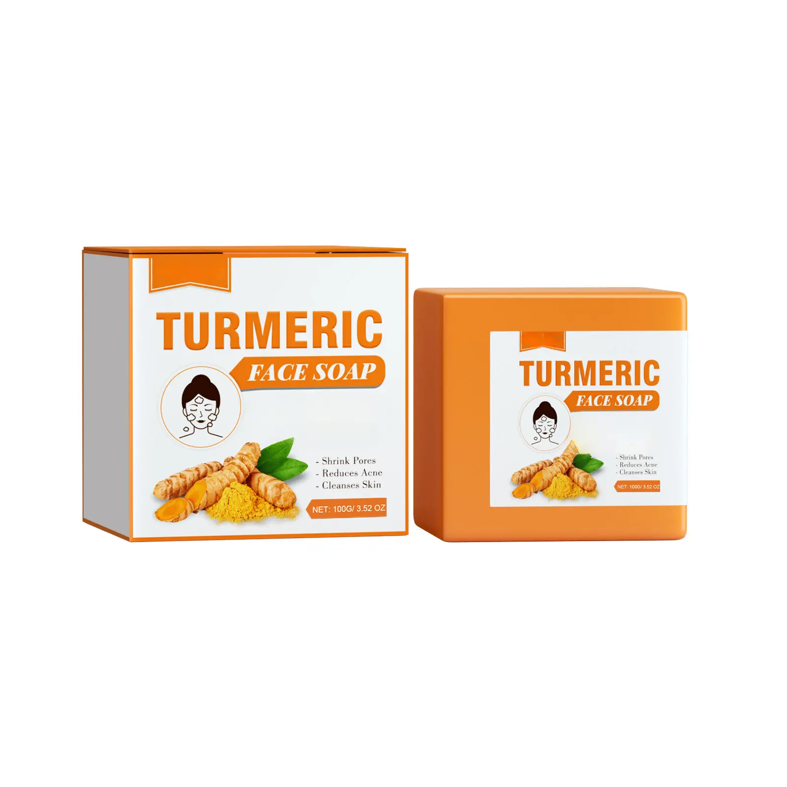 Turmeric Facial Soap - Gentle Cleansing for Facial Rejuvenation, Reducing Spots, Smoothing Wrinkles and Cleansing the Face