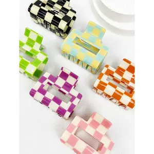 Checkered Hair Claw Clip