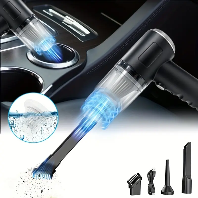 1 Piece Powerful Cordless Car Vacuum Cleaner - Ultra-Lightweight, Portable, and Easy to Use for Home and Car Interior Cleaning, Pet Hair, and Crumbs - Rechargeable and Convenient for Daily Use