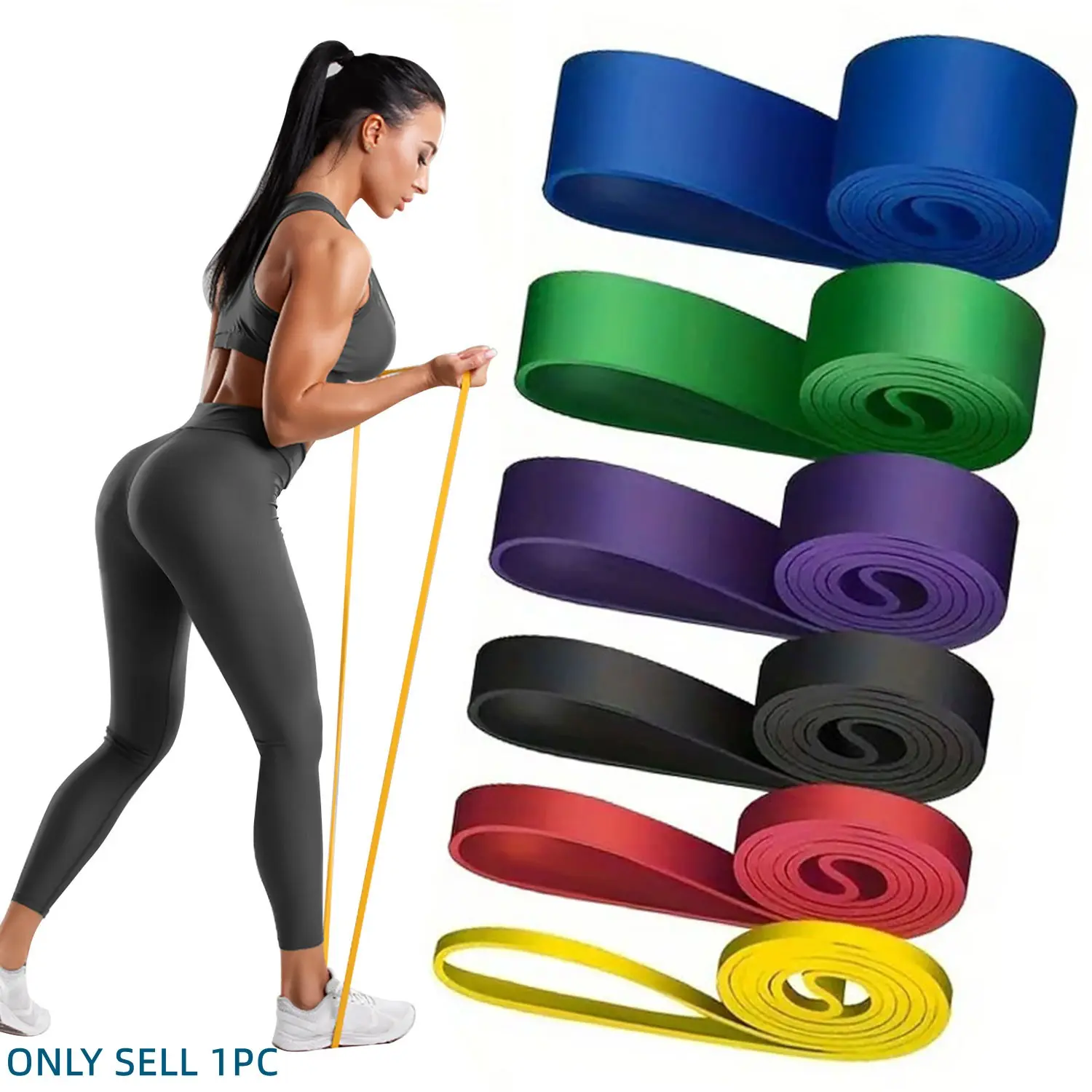 Body Fitness Elastic Resistance Rope, 1/4/6 Counts Yoga Stretching Bands, Elastic Exercise Bands, Home Workout Equipment, Working Out Equipment, Gym Accessories, Gym Sports Stretching and Muscle Training Equipment, Valentine's Day Gift for Men