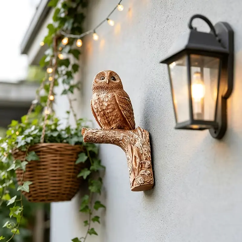 Owl Decorative Wall Mount Ornament for Outdoor Garden Decorative Accessories