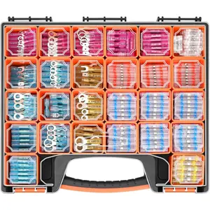 SAGAETR 1250Pcs Heat Shrink Wire Connectors, Waterproof Automotive Marine Electrical Terminals Kit, Crimp Connector Assortment, Ring Fork Spade Butt Splices