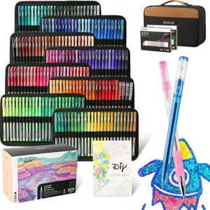 ZSCM 400 Pack litter Gel Ink Pens Set,drawing kit 200 Artist Colored Pens With 200 Refills,  Vibrant Colors for Lettering, Coloring Books, Scrapbooking, Planner and More colorful pens, crafts, drawing, , stuff for girls Morandi Pastel Neon