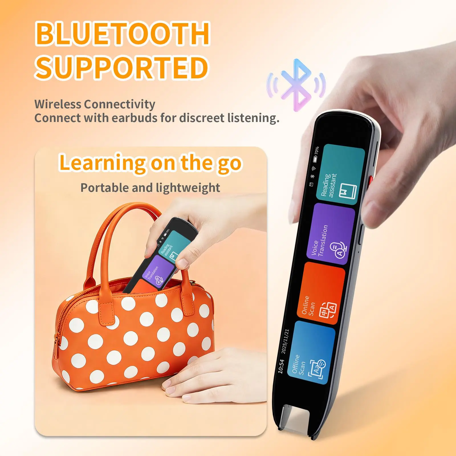 Offline Scanner Reading Pen Text to Speech Translator for Dyslexia Learners 142 Language Portable Learning Device Back to School Gift