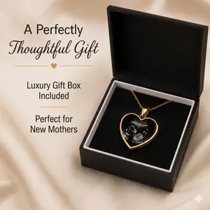 (Send Photo and Text To Us By Message) Pregnant Women's Sonogram Maternity Necklace - Expected Blessings Jewelry Accessory (Silver Steel or Gold Pendant Necklace)