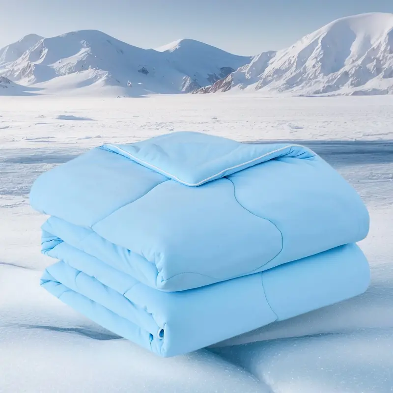 Msrlassn Cooling Comforter Summer Cold Comforter for Hot Sleepers and Night Sweats, Blue Summer Cooling Blanket for Queen King Size Bed, Breathable Soft Lightweight, Ideal for Bed, Couch, Travel, Christmas Gift, All Seasons blankets
