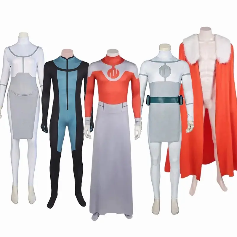 Invincible Cosplay Costume Tight-Fitting Jumpsuit Stretchy Bodysuit Cape Robe Corset Apron Halloween Role-Playing Performances