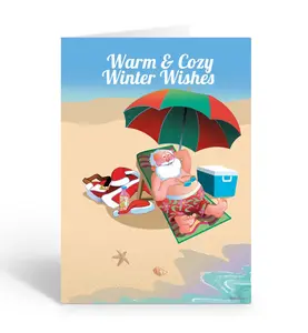 Stonehouse Collection | Beach Christmas Card 18 Cards & 19 Envelopes | USA Made | Warm and Cozy Winter Wishes