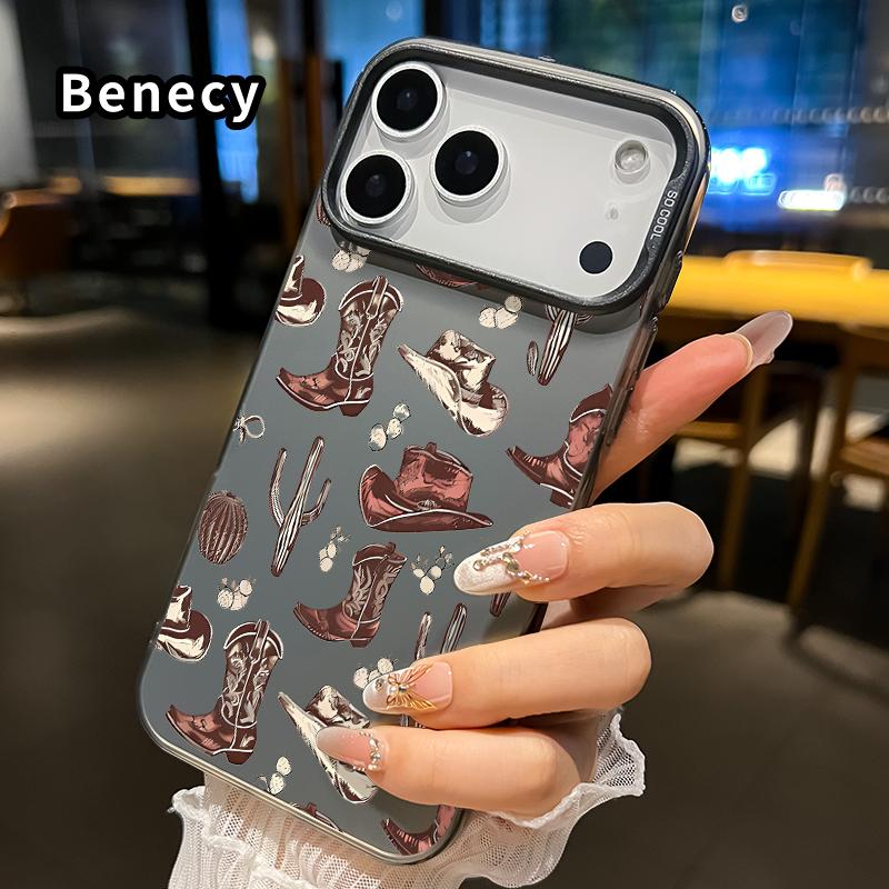 Phone Case for iPhone17 Pro Max 17 Air Western Cowboy Elements Pattern Full Body Protection Anti-Scratch PC Smartphone Cover Cellphone Protective