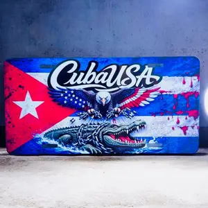 Chapa de 6 × 12 Libertad Cubana USA”