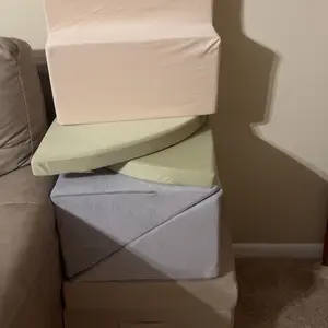 NLDD 6-Piece Toddler Climbing Toys Indoor Soft Play Baby Climbing Blocks Safe Wooden Slide Playground Equipment Durable Foam Climbing Toys for Crawling and Sliding