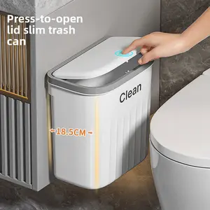 Bathroom trash can, large capacity with lid, wall-mounted, kitchen, living room and bedroom, new style wastebasket