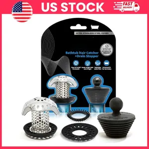 bath tub drain protector hair catcher, shower drain hair strainer, bathtub drain filter stainless steel, universal drain stopper anti clog hair trap, bathroom sink drain protector, tub hair catcher strainer cover, clog prevention drain guard