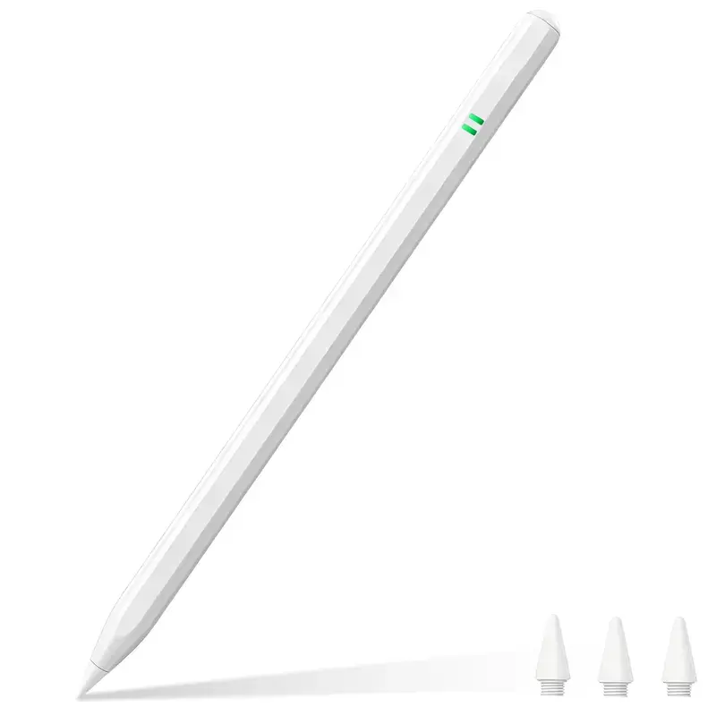 Bluetooth Off Stylus Pen for 2018-2025 iPads, 0.44Wh Built-in Li-ion Battery, Fast Charging, Palm Rejection, Tilt Sensitivity for Drawing/Writing, Compatible with Pro 11"/13"/M4, Air 11"/13" M3/M2, Mini7/6/5, A16/11th-6th Gen (Back to School)