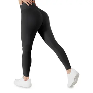 Viconow Women’s Butt Lifting Ribbed Seamless Leggings  No Pockets Deep Color
