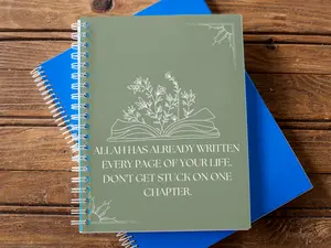 Islamic Journal Diary with Inspirational Quote by Allah Has Already Written Every Page of Your Life Don't Get Stuck on One Chapter