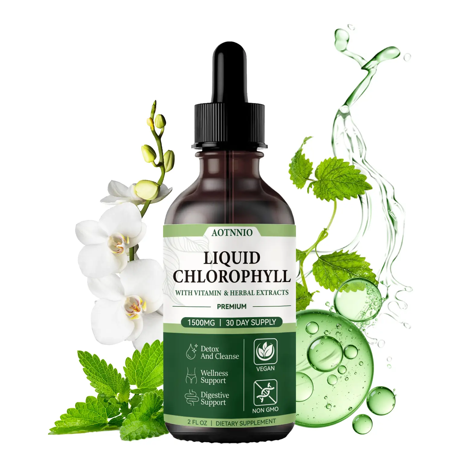 Clear Chlorophyll Liquid Supplement for Men & Women | Natural Mint Flavor | 1500 mg Chlorophyll Concentrate | Supports Digestive Wellness, Internal Freshness & Daily Balance | Natural Ingredients | DealsForYouDays