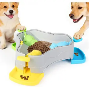 Dog Puzzle Toy, 3-in-1 Interactive Dog Puzzle Toys Press-Type Dog Treat Dispenser Toy Dog Enrichment Toy No-Slip Slow Feeder Interactive Brain Training Toys for Smart Dog Cats, 3 Colors