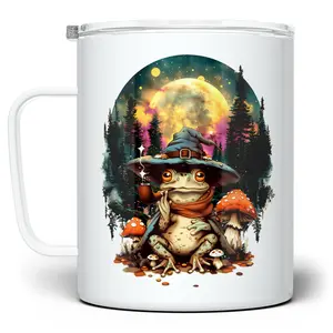 LOFTIPOP Wizard Frog Mug, Mystical Celestial Moon Stars Woodland Cottagecore Goblincore Aesthetic Cup, Designed and Printed in the USA by Loftipop