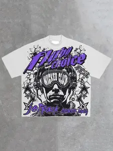 Fly By Choice Death In Purple Graphic 100% Cotton T-Shirt