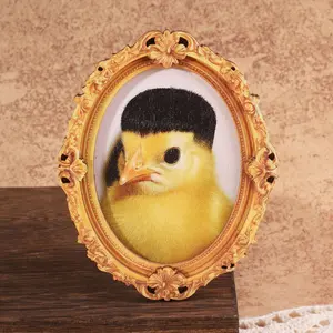 1PC Funny Chicken Refrigerator Magnet, Oval Animal Fridge Magnet, Cute Fake Hair Chick, Suitable for Kitchen Bedroom Study, Great Holiday Gift