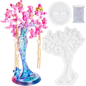 NiArt Beauty Jewelry Holder Epoxy Resin Silicone Casting Mold Kit, 2PCS Earing Stand Display for Necklaces Bracelets Storage Jewelry DIY Crafts Arts Handcraft Home Decoration Gift
