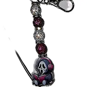 Reading Ghostface - Cellphone Smartphone Charm - Bag Clip Keychain Accessory - Compact & Convenient - Versatile Use - Fun Accessory