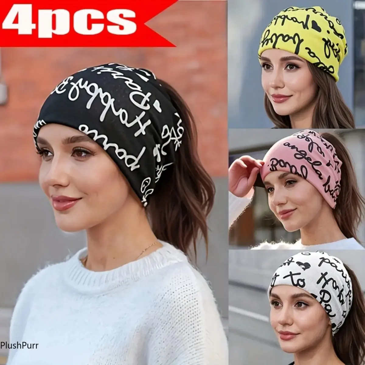 Unisex Solid Color Brimless Beanies, Lightweight Warm Elastic Head Wraps for Autumn & Winter, Hair Wrap Scarf, Fashion Headscarf, Warmth, Elastic Wrap
