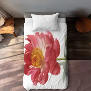 Begin Home Decor C1DCTXLWE9KZP8 Pink Peony Twin Size Extra Long Duvet Cover - Floral Livingroom Home Decor