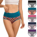 INNERSY Women's High Waisted Cotton Panties 5-Pack, Soft & Breathable Underwear, Comfortable Full Coverage Briefs for Everyday Wear, Stretchy & Durable Bag Lingerie Fabric