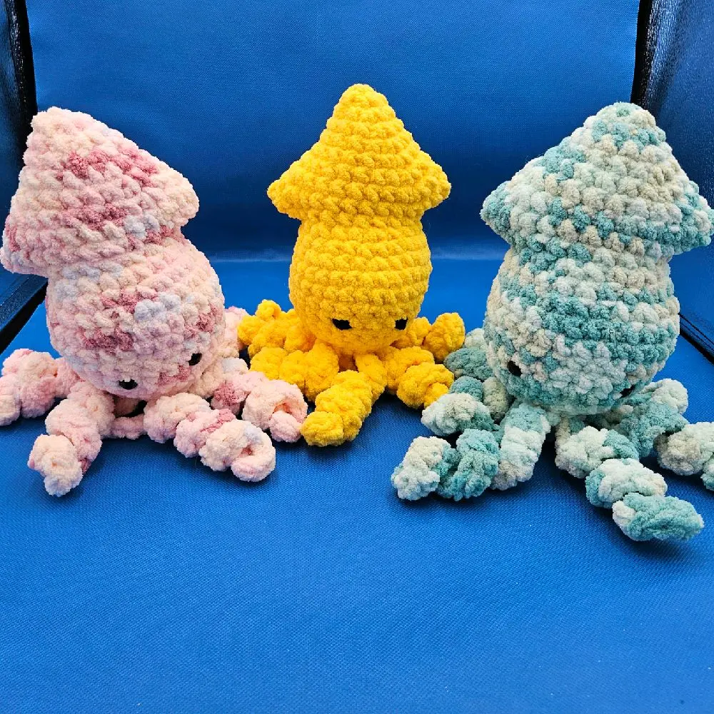 Handmade Crochet Squid Plush